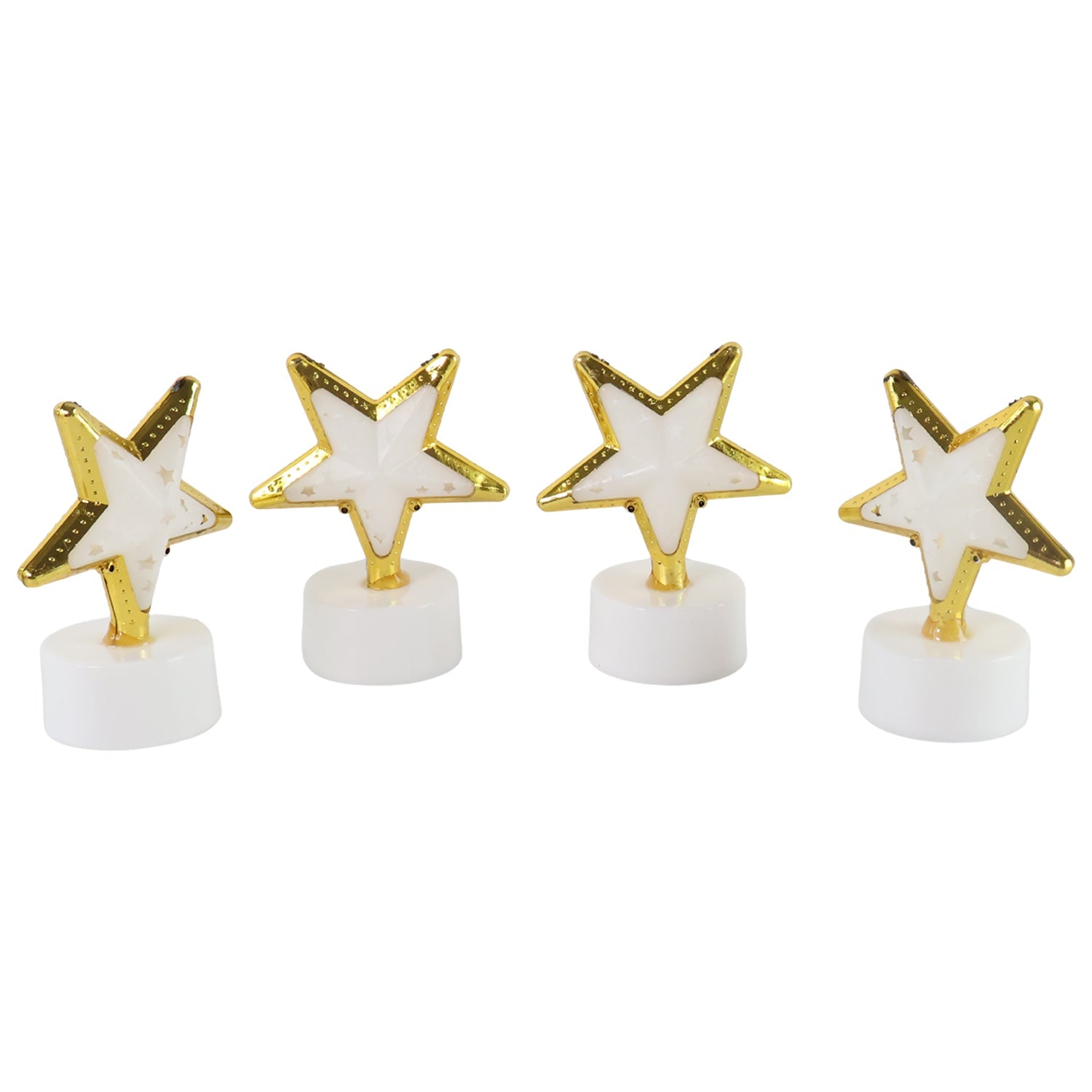 Decorative Star Shaped Flameless LED Candles (4 Pc) Decorative Star Shaped Flameless LED Candles (4 Pc)